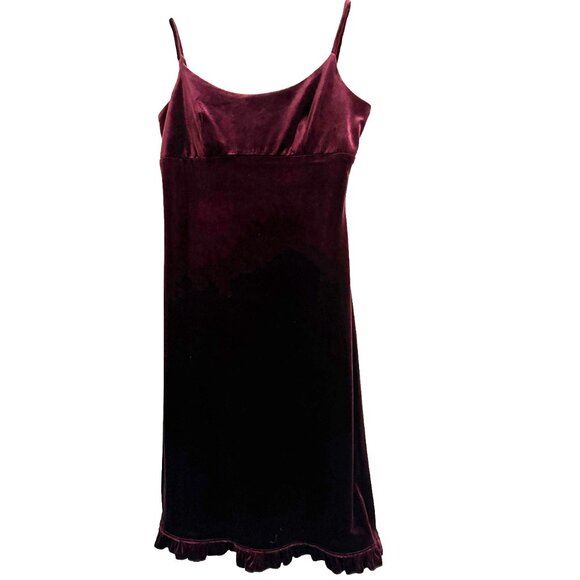 Vintage Rampage Velvet Slip Dress Burgundy Size Small - Picture 1 of 5